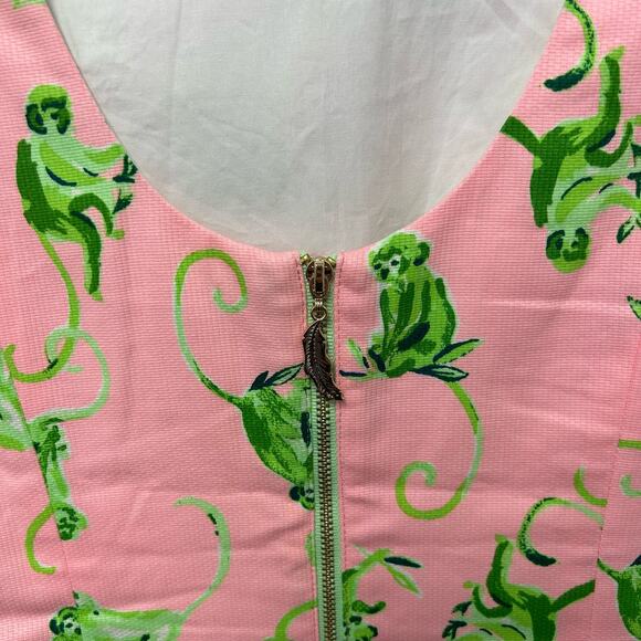Lilly Pulitzer Mila Stretch Shift Dress in Monkey Business Womens 0 Pink Green - Picture 9 of 9